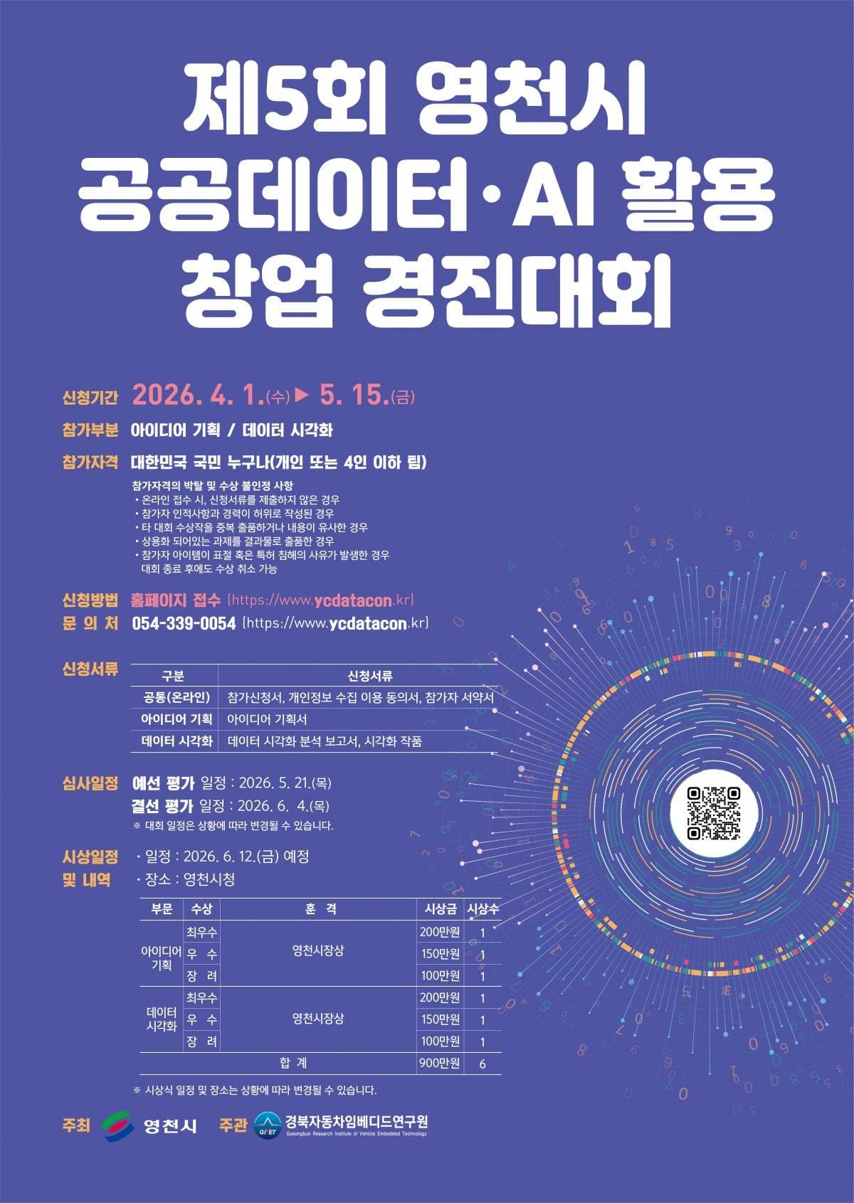 제5회 영천시 공공데이터•AI 활용 창업 경진대회